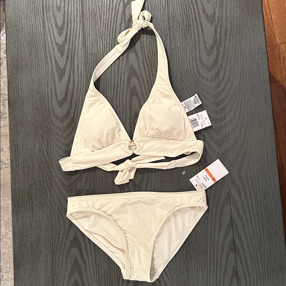 Cream Halter Bikini Set - Picture 3 of 10